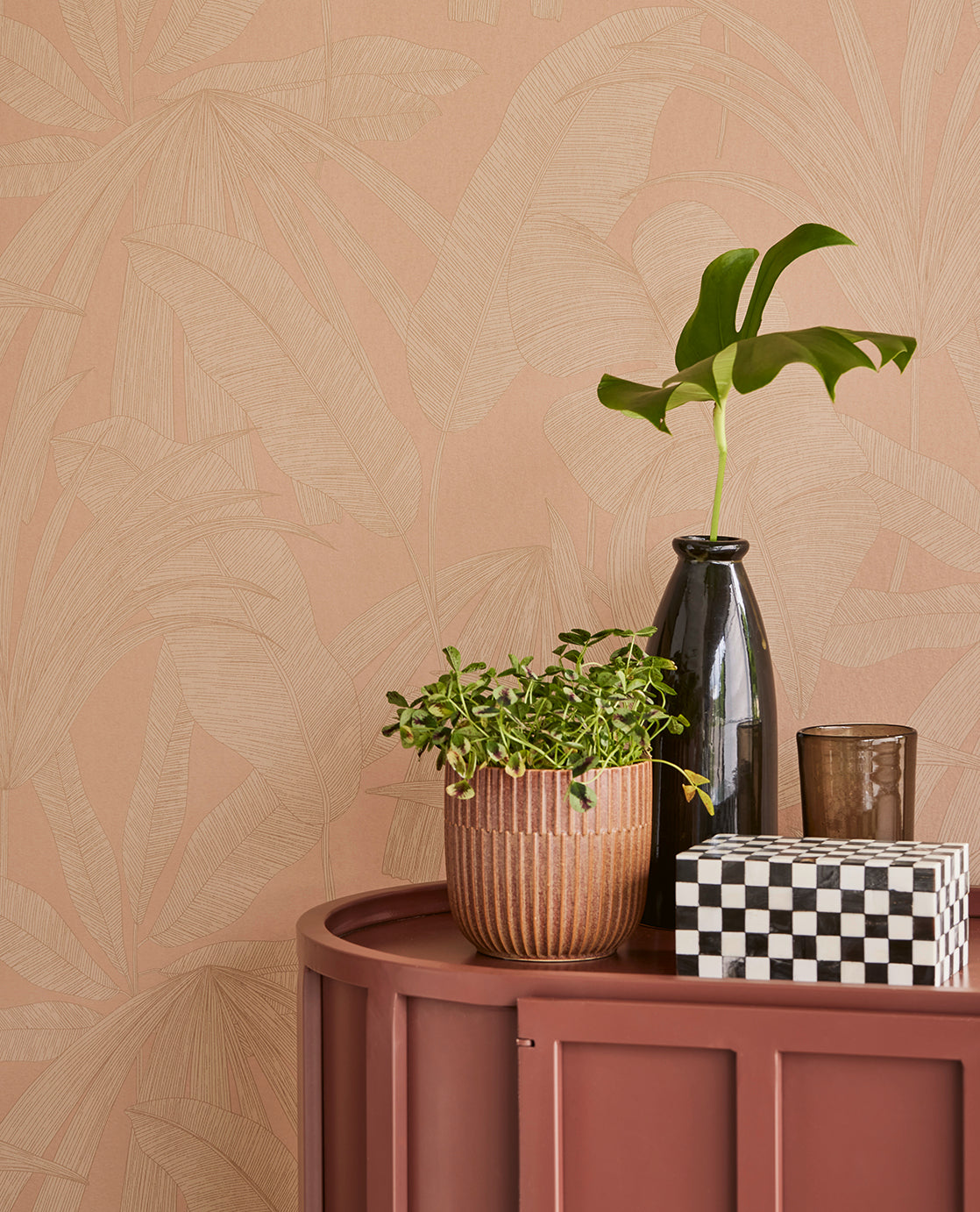 Festival tonal Tropical leaf wallpaper