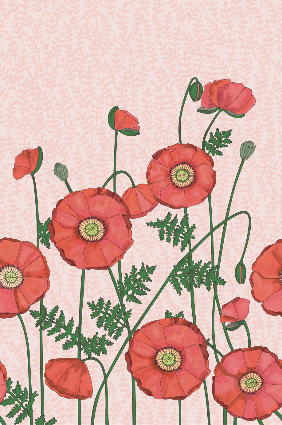 Rice Giant Poppies mural