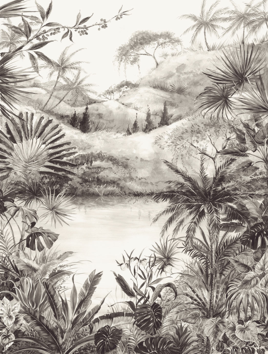 Vivid Tropical Landscape mural