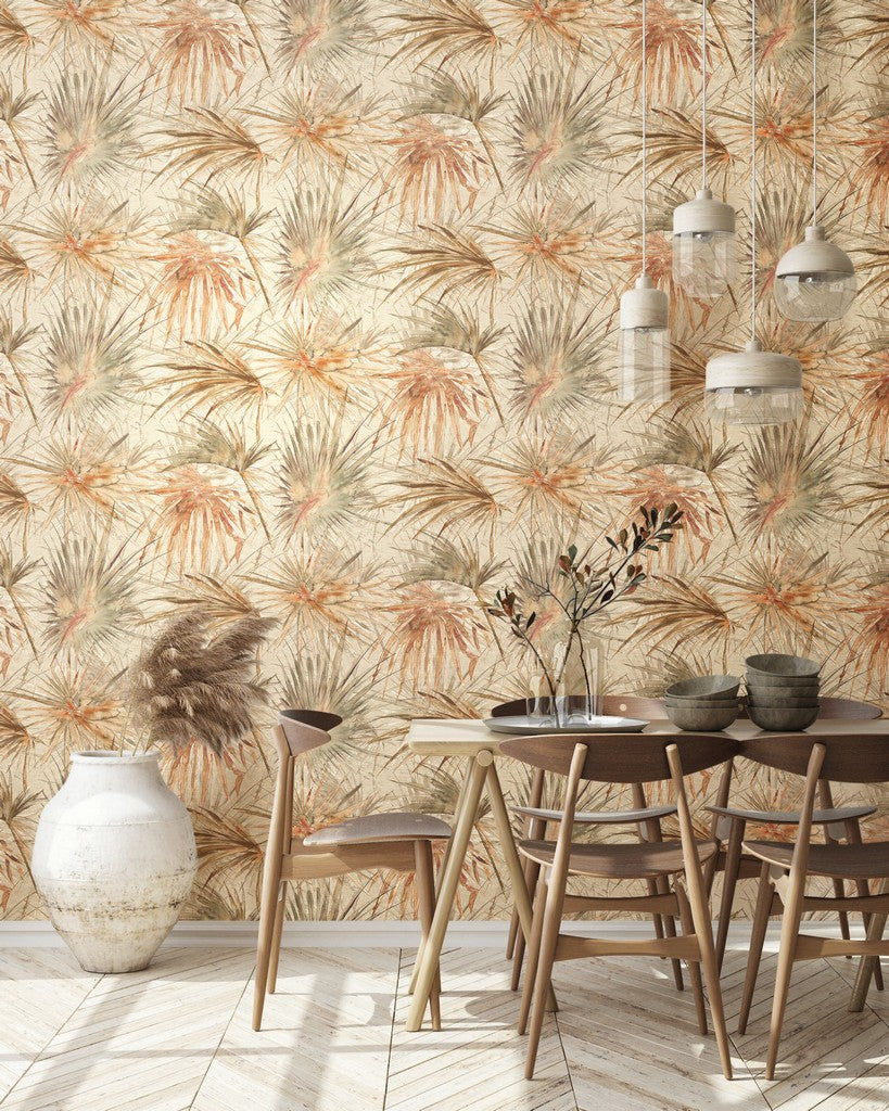 Lemuria Raffia Palm Leaf wallpaper