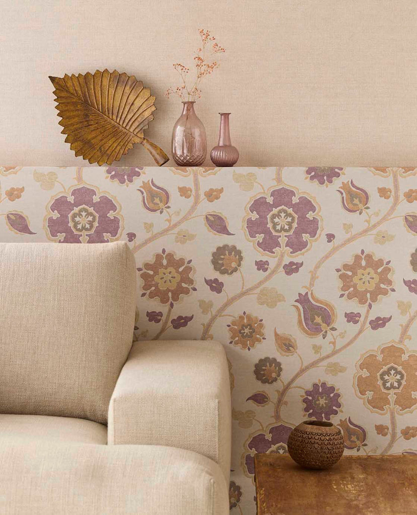Amber Ornamental Floral wallpaper