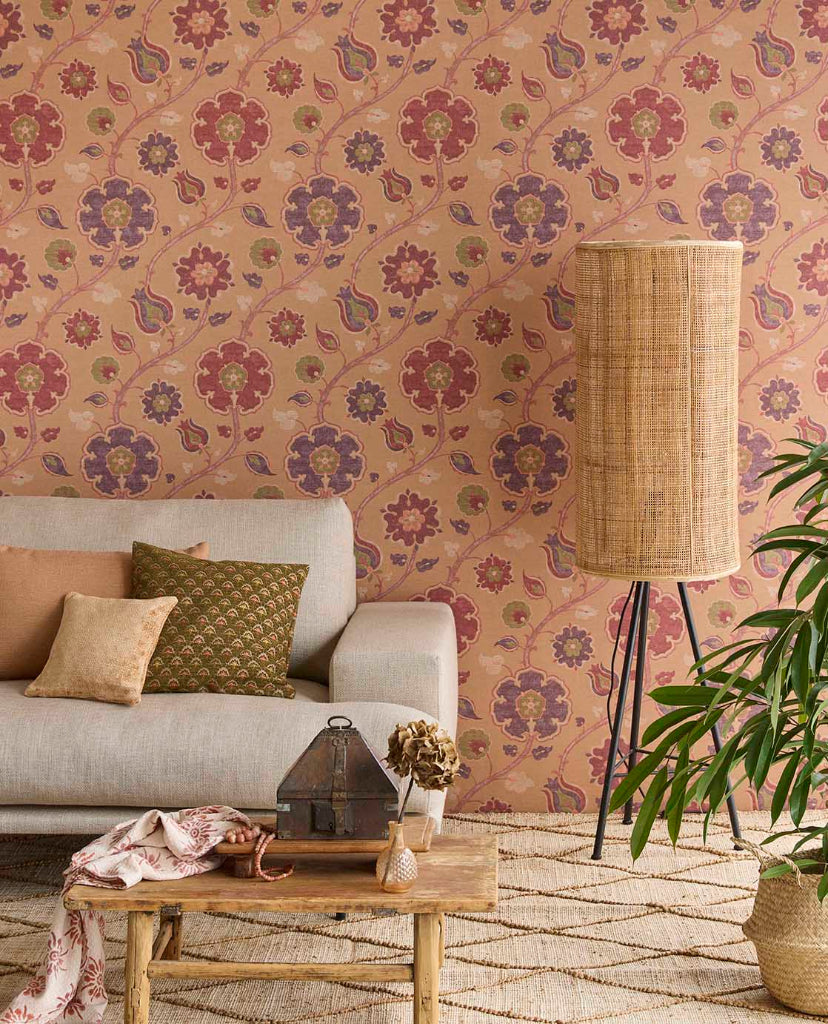 Amber Ornamental Floral wallpaper