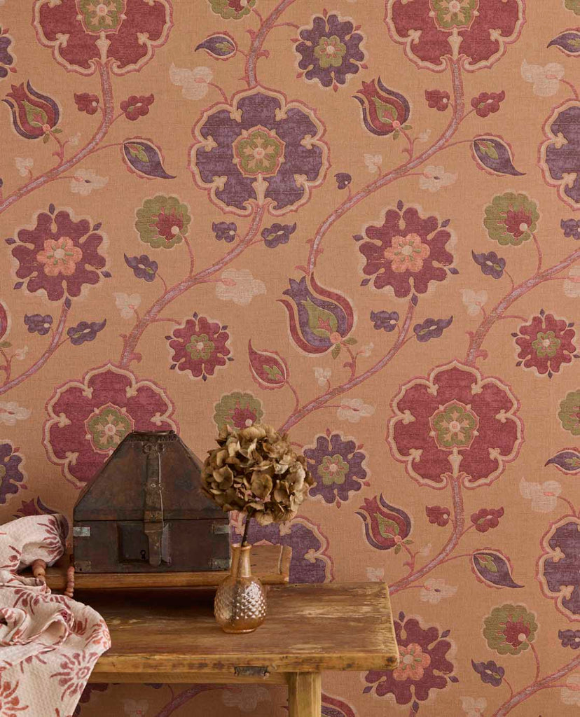 Amber Ornamental Floral wallpaper