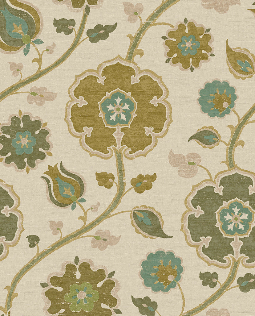 Amber Ornamental Floral wallpaper