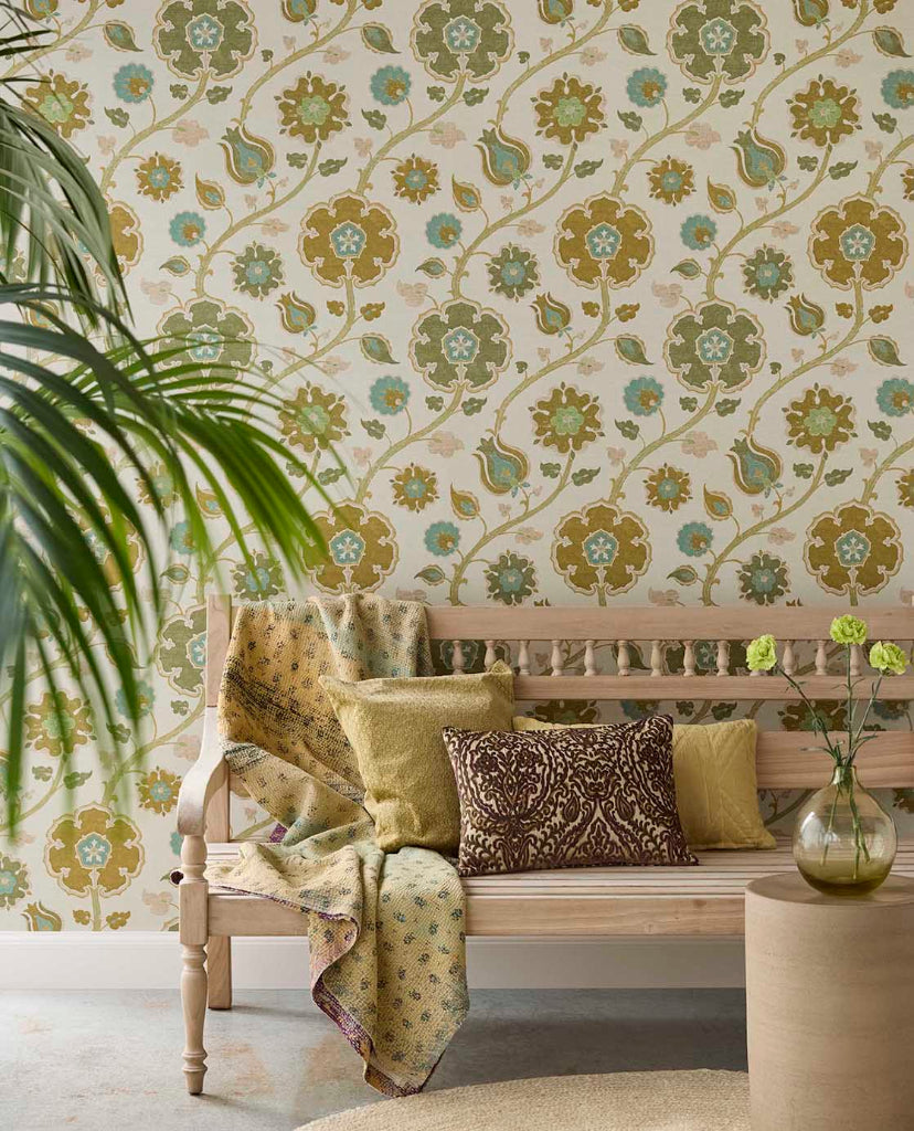Amber Ornamental Floral wallpaper