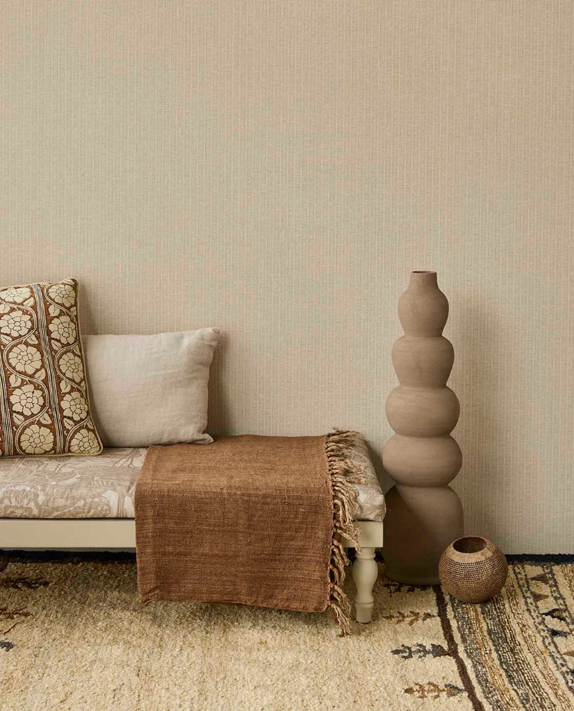 Amber Ladder Raffia-look wallpaper