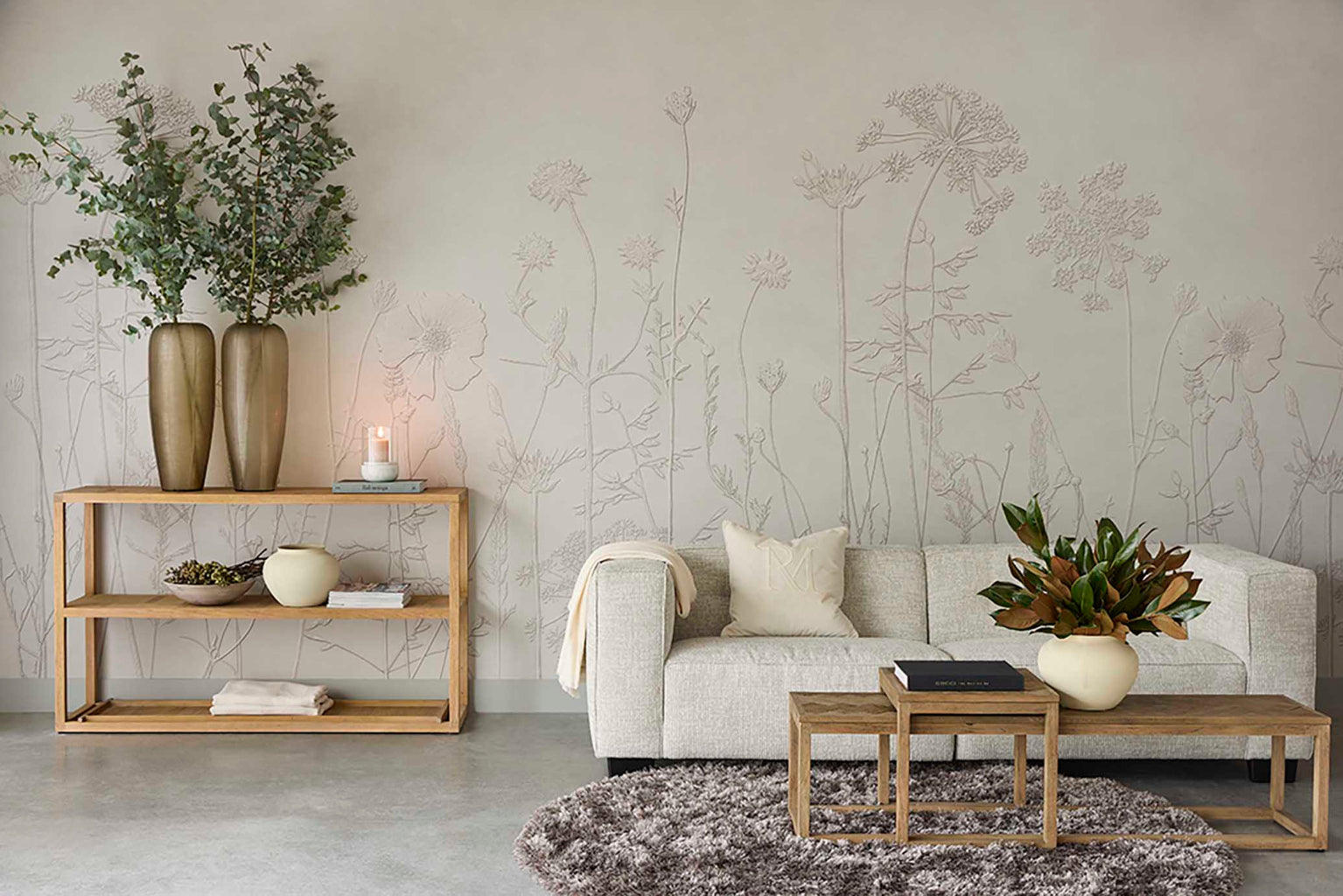 Riviera Maison Silhouette Flowers mural