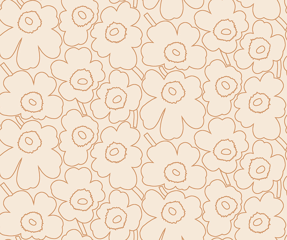 Marimekko Piirto Unikko Outline Metallic wallpaper