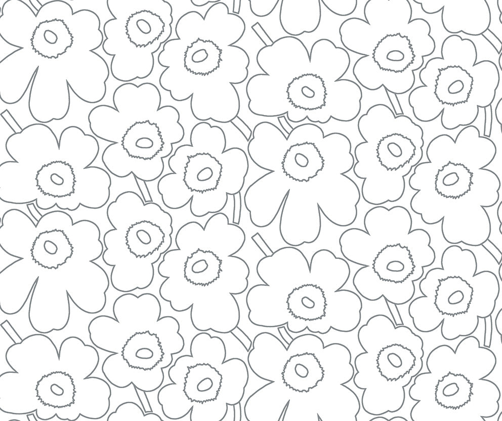 Marimekko Piirto Unikko Outline Metallic wallpaper