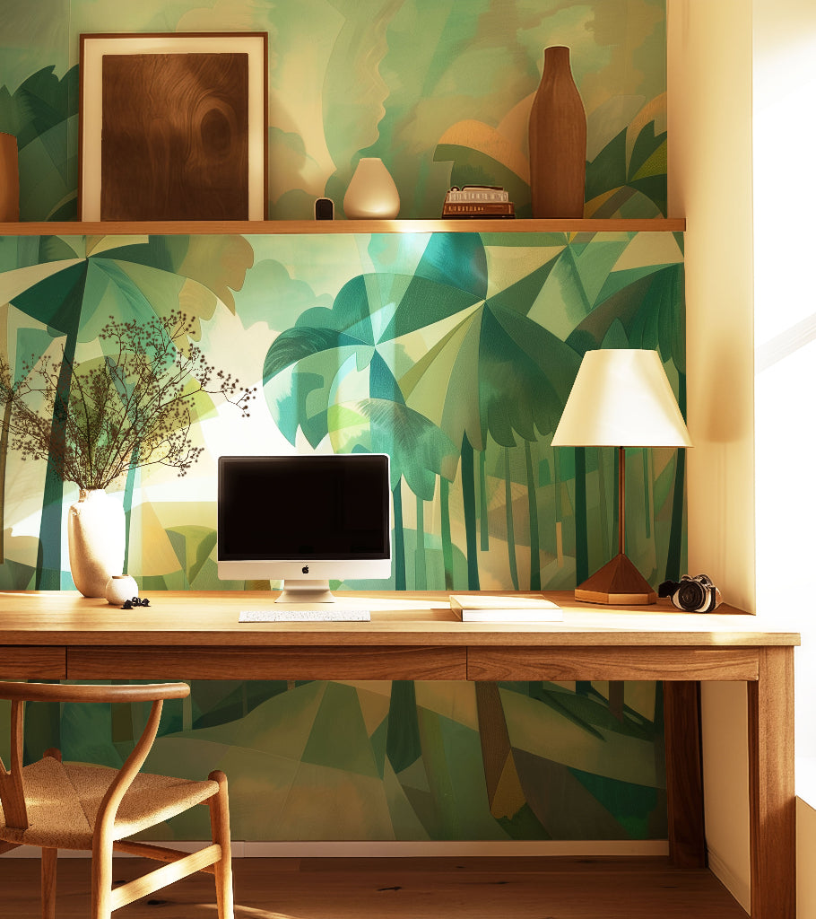 Cubist Jungle mural