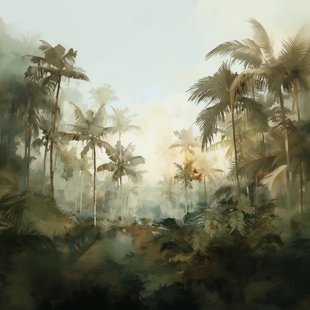 Watercolour Jungle mural