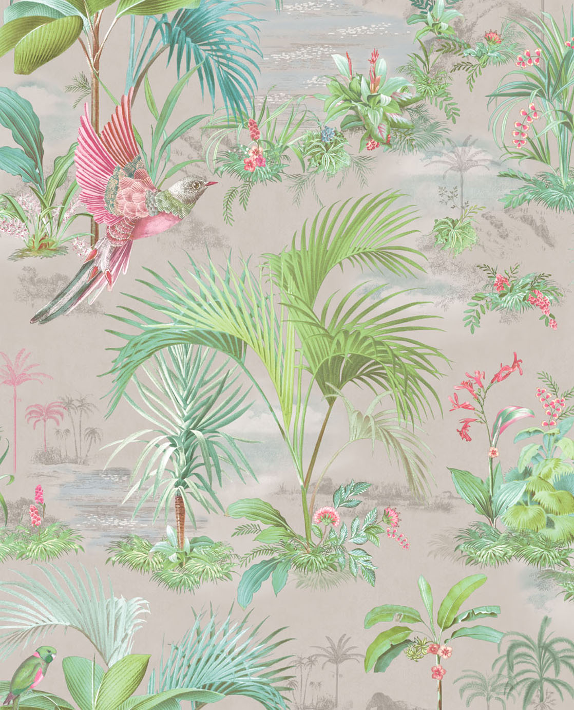 Pip Studio Tropical Bird & Palm wallpaper