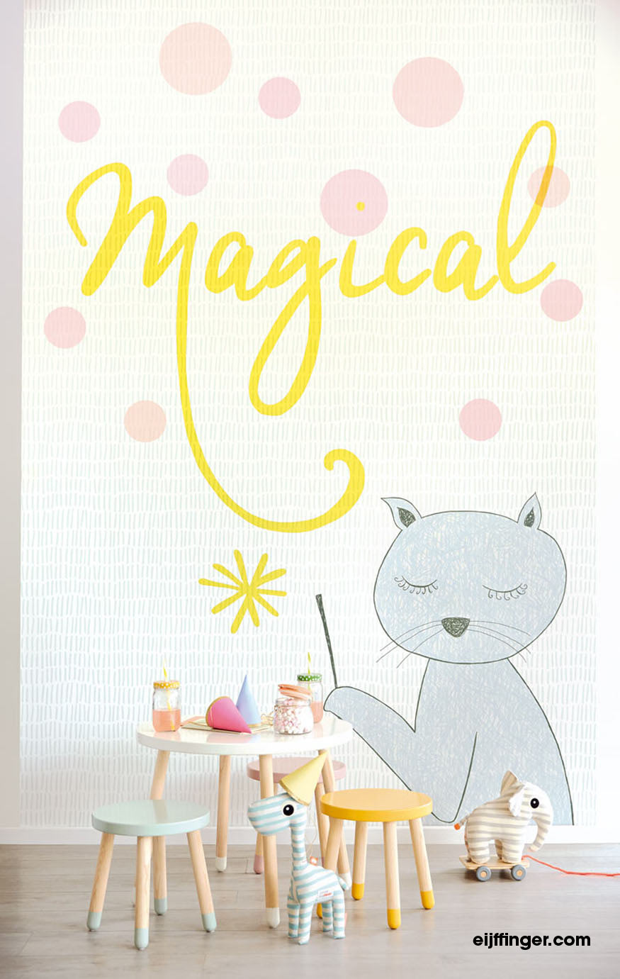 Wallpower Junior Magical Cat mural