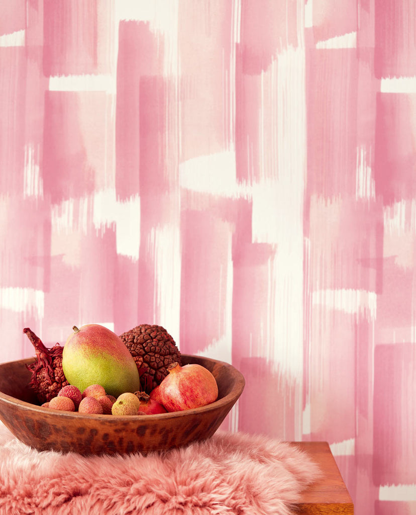 Eijffinger Stripes+ brushstrokes wallpaper 377004 Pink