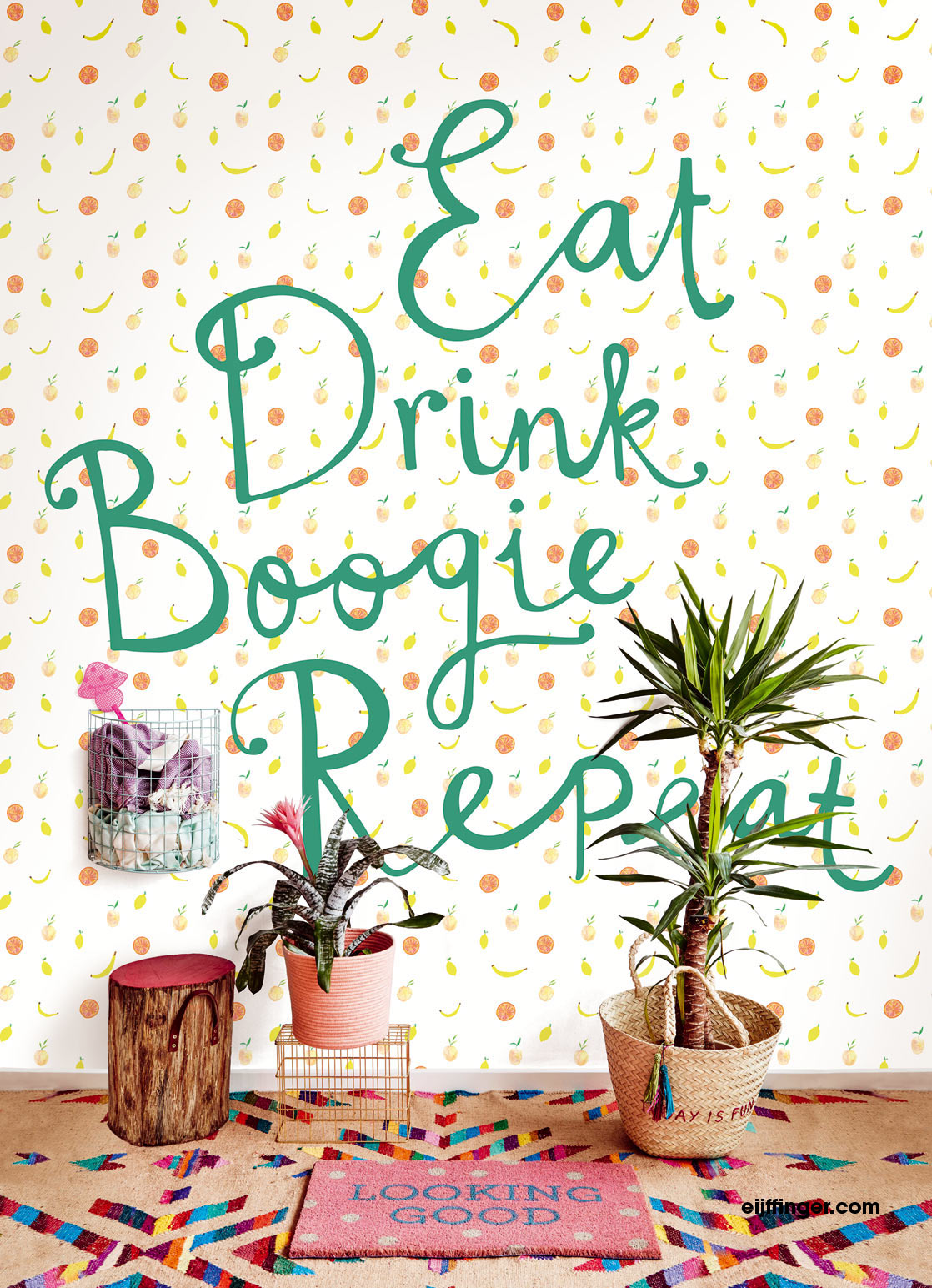 Rice Eat-Drink-Boogie-Repeat mural