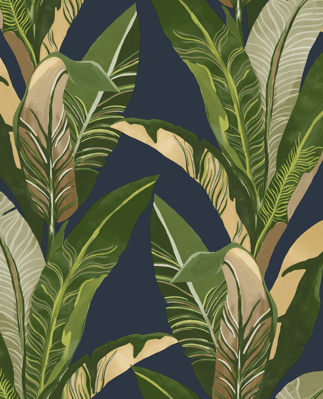 Vivid Jungle Leaf wallpaper