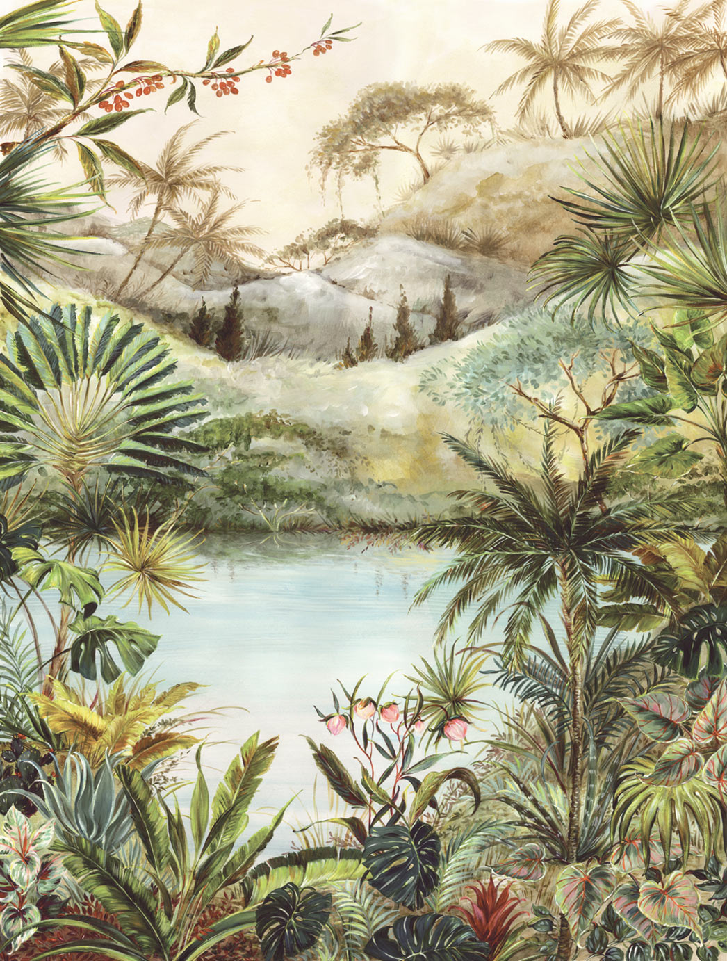 Vivid Tropical Landscape mural